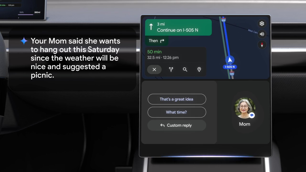 Google shows off Gemini for Android Auto and cars with Google Built-in